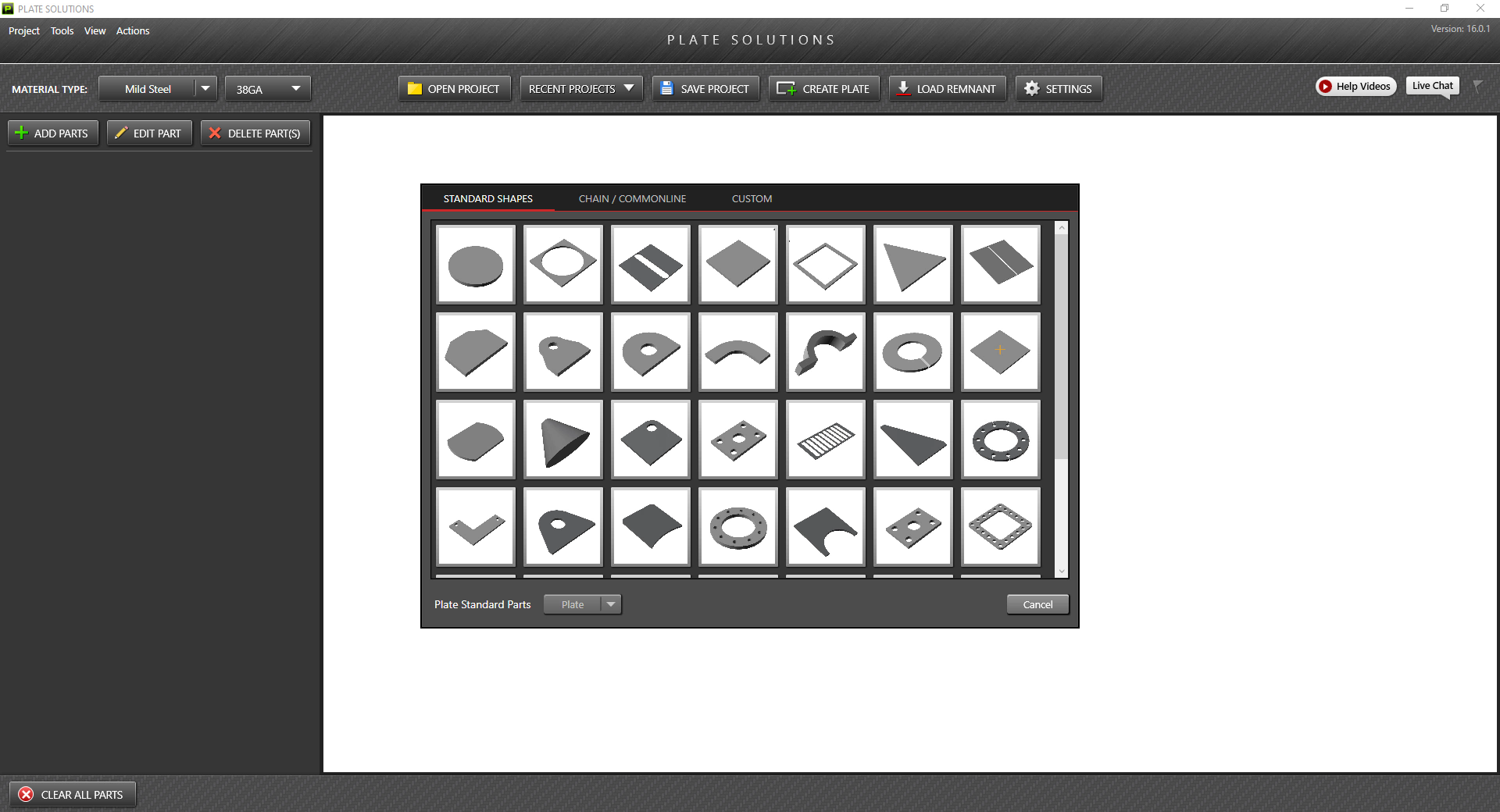 Built in Shape Library